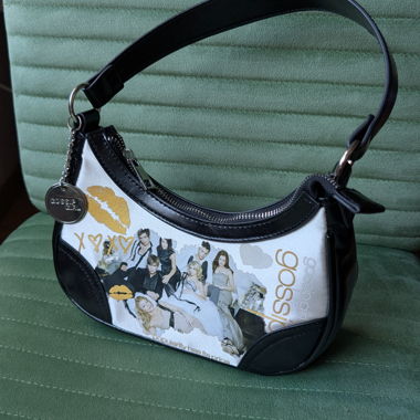 Borsa a tracolla Gossip Girl nero-bianco