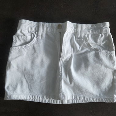White Denim Mini Skirt