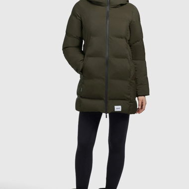 Manteau matelassé long Khujo olive M