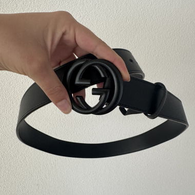 Cintura in pelle nera Gucci