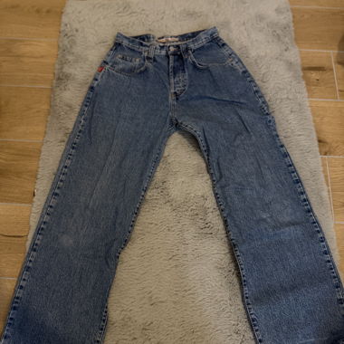 Jean droit en denim bleu vintage