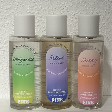 Set mit 3 Body Mists PINK Moodscentsz 250 ml
