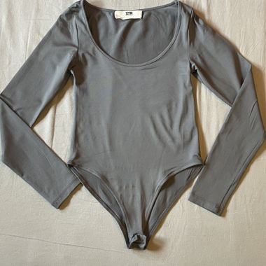 Body grigio a maniche lunghe STR