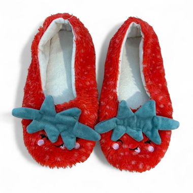 Red strawberry slippers, good condition