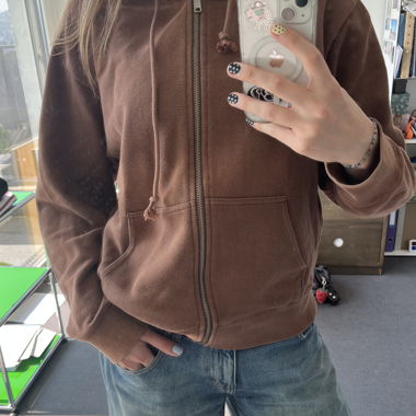 Brown Zip Hoodie