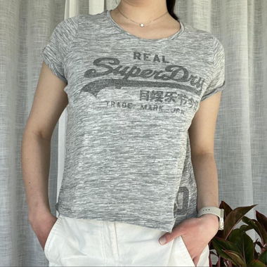 T-shirt Superdry gris à logo
