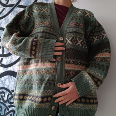 Oversize vintage Strickjacke