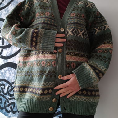 Oversize vintage Strickjacke