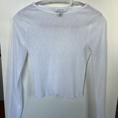 Top bianco Topshop a maniche lunghe, taglia 36