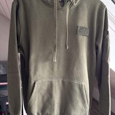 Felpa con cappuccio Alpha Industries kaki taglia L