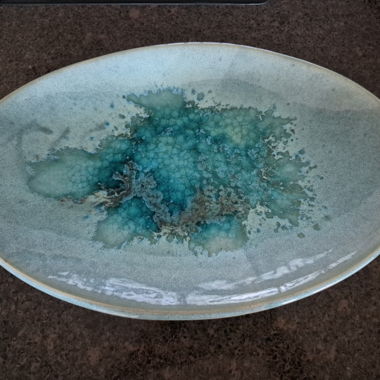 Grande piatto in ceramica turchese