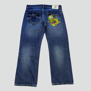 True Religion Stitched Dragon Straight Leg Jeans