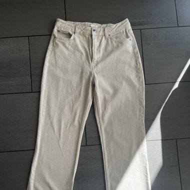 cream jeans high waist