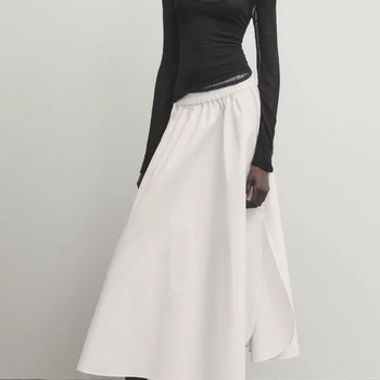 Massimo-Dutti-Popeline-Maxirock