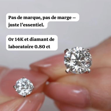 Clous d’oreilles en diamant de laboratoire 0.80 ct