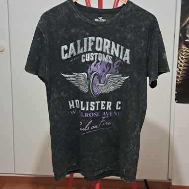 T-shirt Hollister California M nero stampato