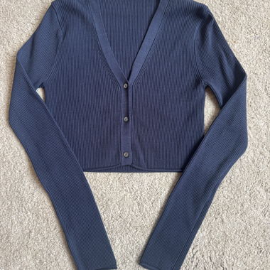 Blue ribbed cardigan
