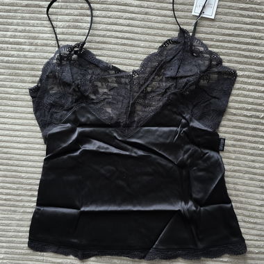 Haut en soie Anti-Flirt Paris Vintage avec dentelle (3)