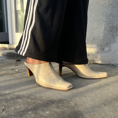 Weisse Leder-Heels