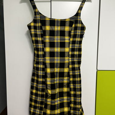 Robe à fines bretelles à carreaux