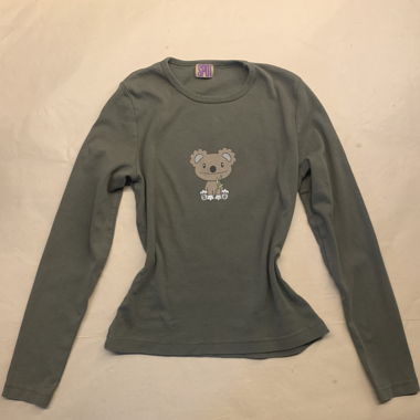 Top Koala kaki a maniche lunghe