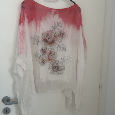 Pink and white blouse