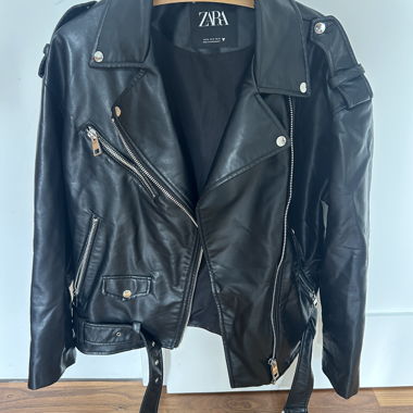 Giacca biker ZARA ecopelle nera EUR XS