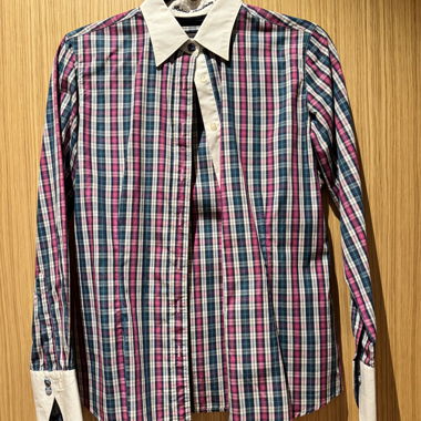 Robert Friedman Plaid Blouse