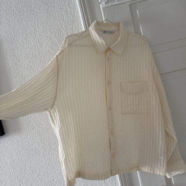 Zara Cream Beige Oversized Shirt