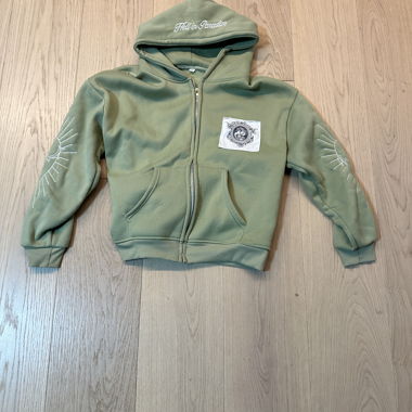 Hoodie zippé kaki 