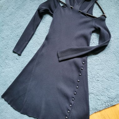 Sexy navy cutout dress