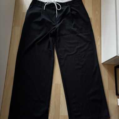ZARA pantalon wide-leg noir gris XL