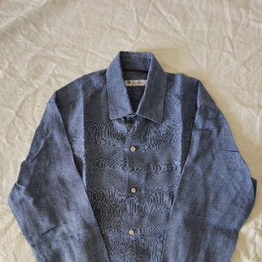 Loro Piana Hemd gestreift blau/weiss, Gr: XS