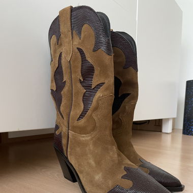 Leder cowboy shoes vintage y2k