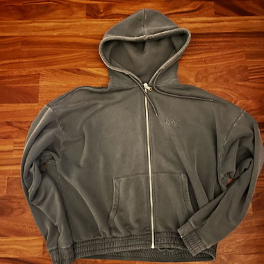 Sweat à capuche zippé gris LFDY