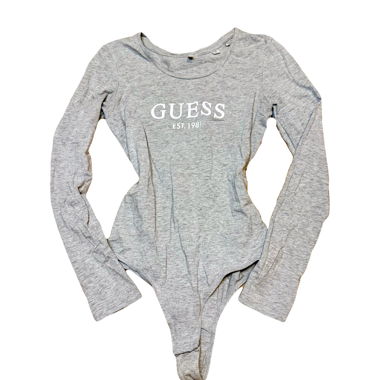 Grey Guess Long-Sleeve Bodysuit