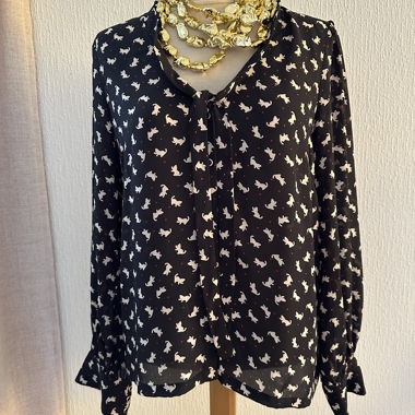 Louche Cat-Print Loose Shirt