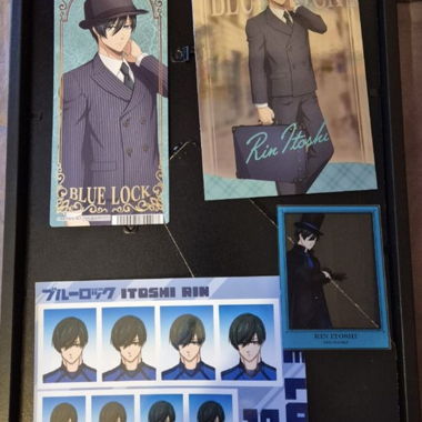 Various Blue Lock goodies of the character Itoshi Rin