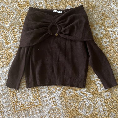 Maglione Zara in maglia marrone