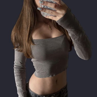 Grey Long-Sleeve Top