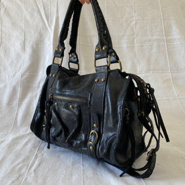 Black leather bag (Balenciaga dupe)