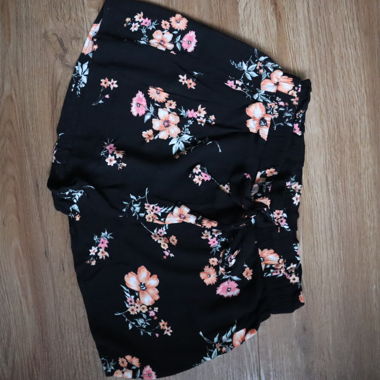 Floral black shorts