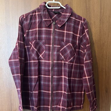 Camicia con zip, bordeaux, taglia L
