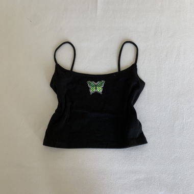 Schwarzes Crop Top