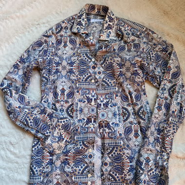 Eton slim shirt – paisley / baroque pattern 