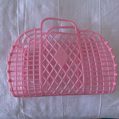 pink plastic basket