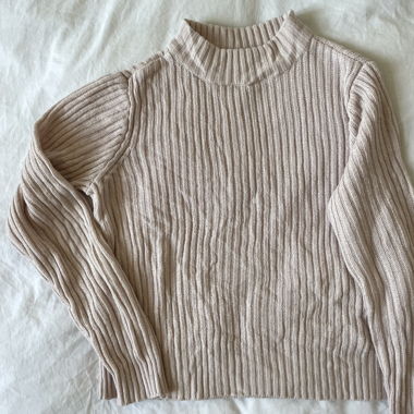 Maglione a collo alto a coste
