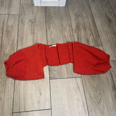 Boléro shrug crochet rouge