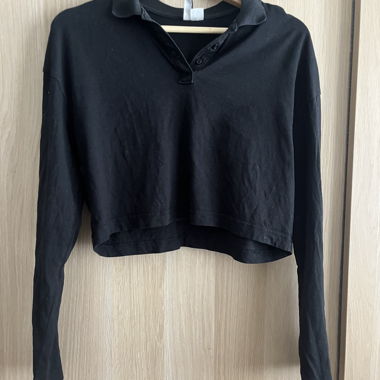 H&M Basic polo cropped nero
