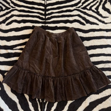 vintage brown ruffled manchester skirt
